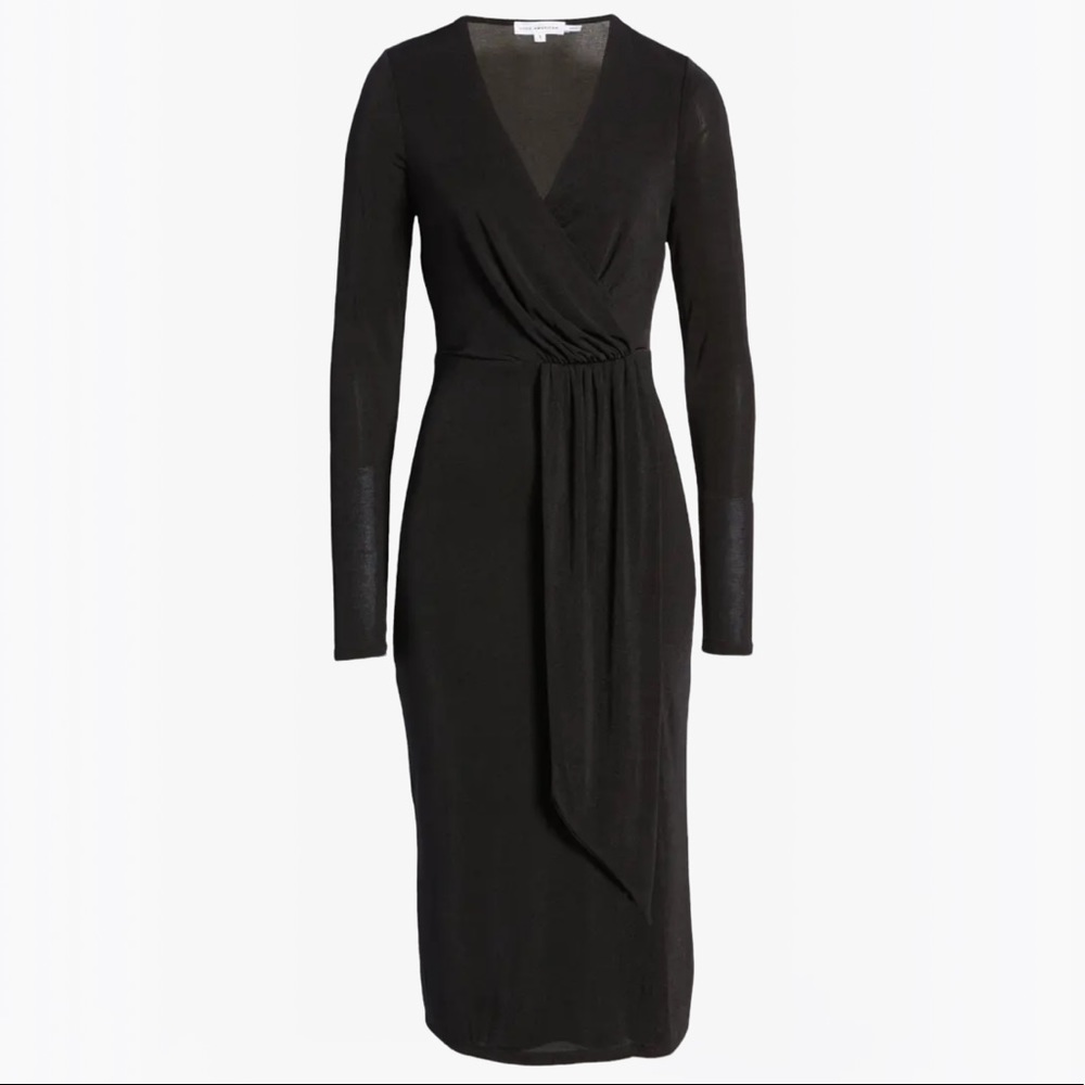 Good American Shimmer Long Sleeve Faux Wrap Dress - M - Picture 15 of 16